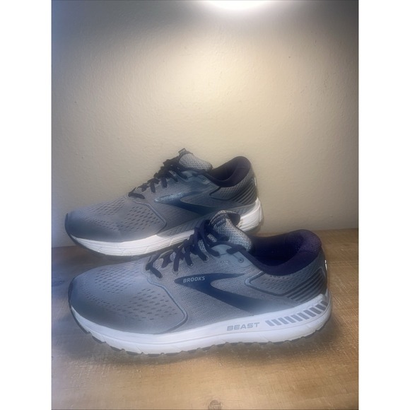 Brooks Beast GTS 20 Mens Running Shoes Gray Navy Size 12 Medium Cushioned - Picture 3 of 16